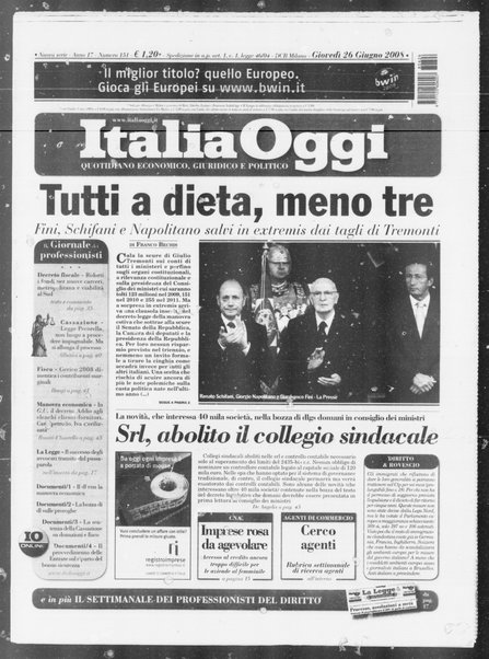 Italia oggi : quotidiano di economia finanza e politica